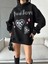 3 Iplik Şardonlu Oversize Compact True Baskılı Sweat Siyah 1