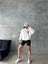 3 Iplik Şardonlu Oversize Compact Kafa Baskılı Sweat Beyaz 4
