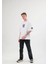 Unisex Bisiklet Yaka Baskılı Oversize T-Shirt - Beyaz 1