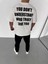 Unisex Bisiklet Yaka Baskılı Oversize T-Shirt - Beyaz 3