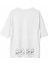 Unisex Bisiklet Yaka Baskılı Oversize T-Shirt - Beyaz 2