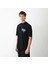 Unisex Bisiklet Yaka Baskılı Oversize T-Shirt - Siyah 2