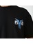 Unisex Bisiklet Yaka Baskılı Oversize T-Shirt - Siyah 3