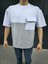 Unisex Torba Cep Detaylı Parçalı T-Shirt - Gri 2
