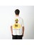 Unisex Bisiklet Yaka Baskılı Oversize T-Shirt - Beyaz 4