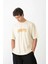 Unisex Bisiklet Yaka Baskılı Oversize T-Shirt - Beyaz 2