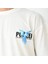 Unisex Bisiklet Yaka Baskılı Oversize T-Shirt - Beyaz 2