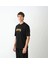 Unisex Bisiklet Yaka Baskılı Oversize T-Shirt - Siyah 3