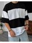 Unisex Bisiklet Yaka Parçalı T-Shirt - Siyah 1
