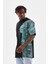Unisex Bisiklet Yaka Baskılı Oversize T-Shirt - Siyah 3