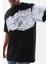 Unisex Bisiklet Yaka Baskılı Oversize T-Shirt - Siyah 4