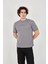 Unisex Jakar Kumaş Slim Fit T-Shirt - Boyalı Gri 2