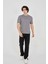 Unisex Jakar Kumaş Slim Fit T-Shirt - Boyalı Gri 4