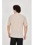 Unisex Jakar Kumaş Rahat Kol T-Shirt - Bej 3