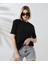 Unisex Bisiklet Yaka Slim Fit T-Shirt - Siyah 4