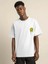 Unisex Bisiklet Yaka Baskılı Oversize T-Shirt - Beyaz 1