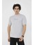 Unisex Bisiklet Yaka Slim Fit T-Shirt- Boyalı Gri 1