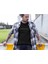 Erkek Bisiklet Yaka Baskılı Oversize T-Shirt - Siyah 1