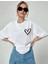 Unisex Baskılı Oversize T-Shirt - Beyaz 1