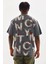 Unisex Baskılı Oversize T-Shirt - Füme 2