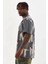 Unisex Baskılı Oversize T-Shirt - Füme 4