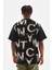 Unisex Baskılı Oversize T-Shirt - Siyah 2