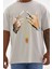 Unisex Baskılı Oversize T-Shirt - Gri 1