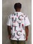 Unisex Baskılı Oversize T-Shirt - Beyaz 2