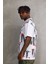 Unisex Baskılı Oversize T-Shirt - Beyaz 4