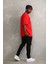 Unisex Baskılı Oversize T-Shirt - Kırmızı 4