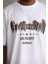 Unisex Baskılı Oversize T-Shirt - Beyaz 3
