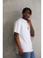 Unisex Baskılı Oversize T-Shirt - Beyaz 3