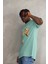 Unisex Baskılı Oversize T-Shirt - Mint Yeşili 4