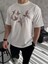 Unisex Nakış Işlemeli T-Shirt - Beyaz 1