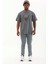 Unisex Oversize Baskılı Bisiklet Yaka T-Shirt - Füme 4