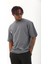 Unisex Oversize Baskılı Bisiklet Yaka T-Shirt - Füme 1