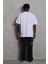 Unisex Oversize Düz Bisiklet Yaka T-Shirt - Beyaz 2