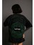 Bisiklet Yakalı Sırt Baskılı Oversize T-Shirt - Siyah 1