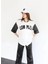 Complex Kolları Deri Kolej Oversize T-Shirt - Beyaz 2
