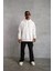 Erkek Düz Kapüşonlu Sweat - Beyaz 4