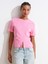 31874 Yırtmaç Detaylı T-Shirt-Pembe 1