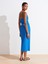 91479 Büzgülü Midi Elbise-Saks 2