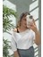 Kadın Düşük Omuz Kayık Yaka Oversize T-Shirt 4