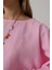 Yarasa Kollu Crop Bluz - Pembe 4