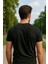 Siyah Renk Erkek V Yakalı T-Shirt Likralı Pamuk Spor Tişört 4