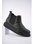 ET205 Boston Bağcıksız Cilt Erkek Spor Bot St - Siyah 3
