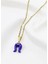 Minimal Lacivert Nazarlı Murano Nal Kolye, Hediyelik Kolye (60 Cm) 1