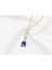 Minimal Lacivert Nazarlı Murano Nal Kolye, Hediyelik Kolye (60 Cm) 5