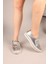 Stone Taşlı Cırtlı Sneakers Gümüş 3