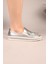 Astral Yıldız Taşlı Lastikli Sneakers Gümüş 4